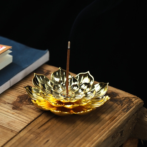 Manufacturer wholesale porous copper lotus incense holder creative Zen incense burner plate incense thread incense burner incense plate incense holder