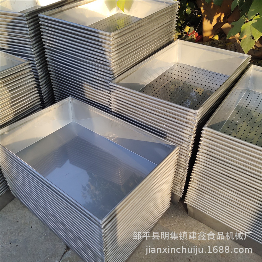 全钢304材质米饭蒸盘40-60馒头带孔盘糕点烤盘