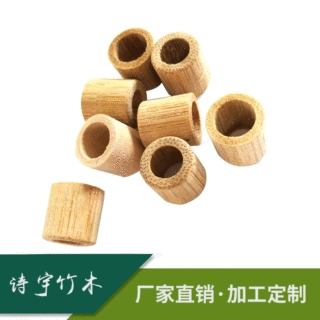 竹制绳扣 织带松紧吊牌木扣 环保原色木卡扣圆柱木珠木配件