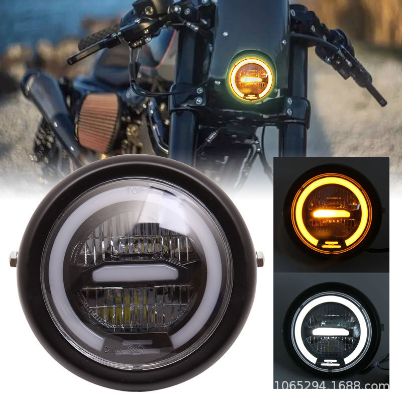 Retro Motorcycle Modified Led Daytime Aperture Headlight Headlight Harley Motorcycle Headlight Retro Light