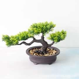 迎客松盆景摆件 新中式仿真植盆景 家居玄关酒店样板房装饰品