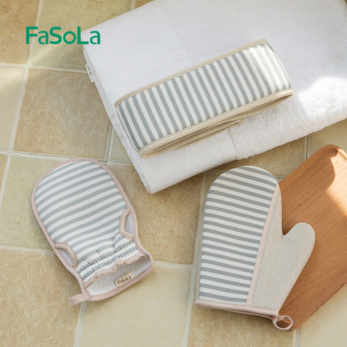 Japanese FaSoLa bath towel, strong mud rub and decontamination, double-sided back rub gloves for adults, no rub, household bathing and bathing
