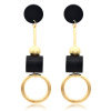 Universal earrings, black accessory with tassels, European style, Korean style, wholesale