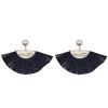 Universal earrings, black accessory with tassels, European style, Korean style, wholesale