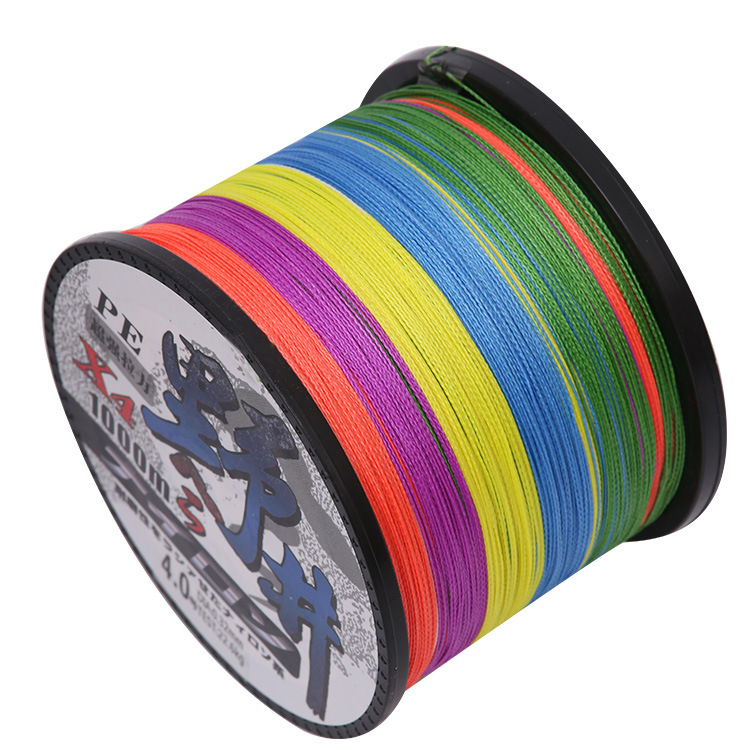 Bien salvaje colorido cuatro tejidos PE línea carretera yadalima Cable de pesca mano lanzando red de alta resistencia tejida línea de pesca de mar 1000m