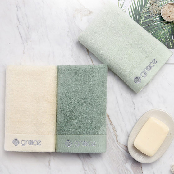 Jieliya towel bamboo fiber soft and comfortable absorbent plain towel embroidered logo jieliya 6413