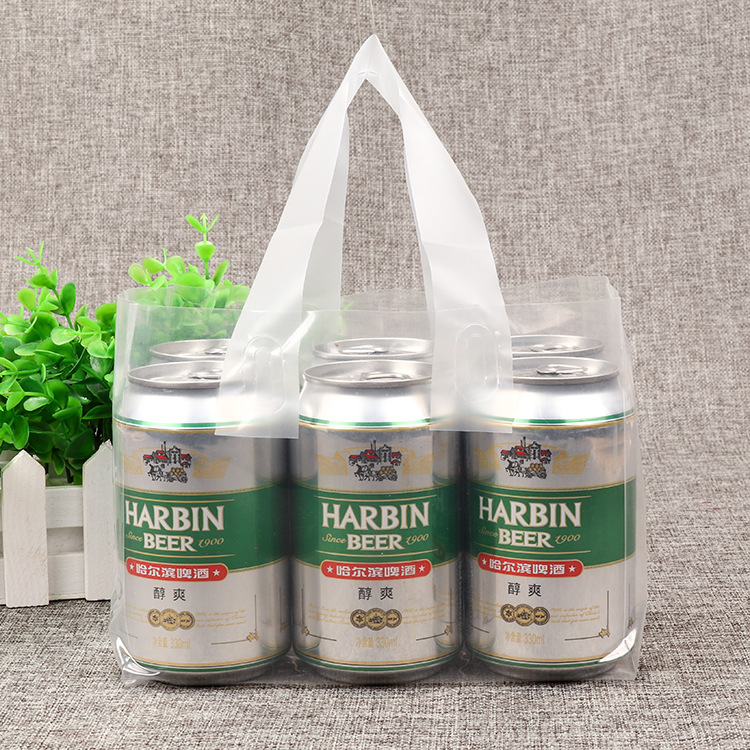 现货空白330ml啤酒袋 啤酒促销拎手袋 PE手提袋