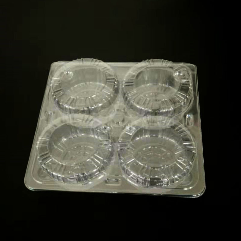 厂家供应 一次性包子打包盒 吸塑塑料透明食品包装盒 烧麦盒4枚装