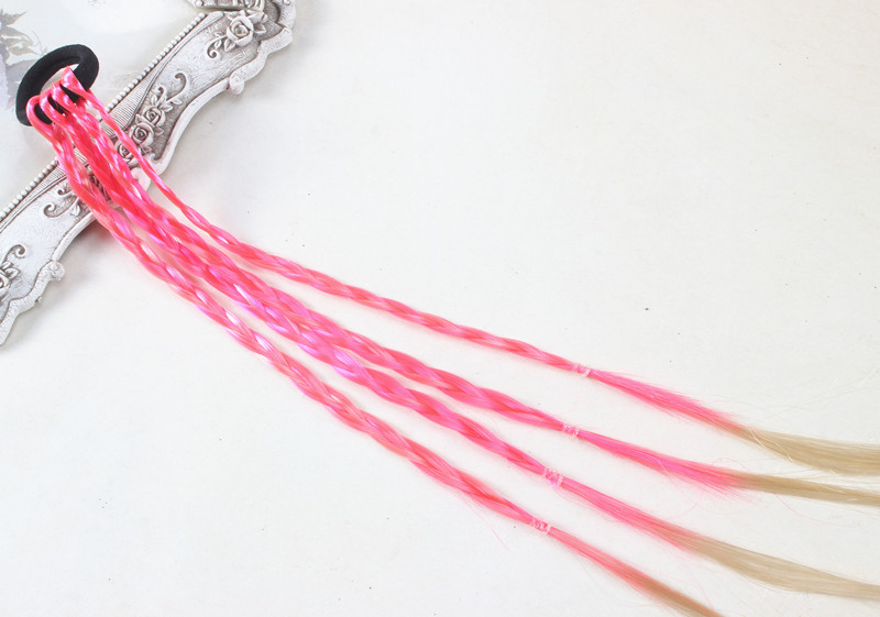 Peluca trenza color degradado trenza de color de alta temperatura de seda pequeña trenza peluca anillo de pelo