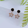 Golden earrings stainless steel, does not fade, pink gold, simple and elegant design, Japanese and Korean