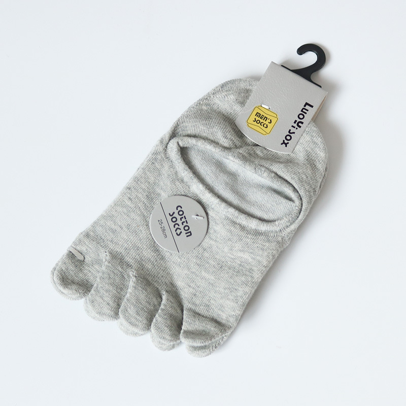 Tanfei verano malla de color sólido calcetines de cinco dedos calcetines de algodón ultrafinos invisibles de los hombres calcetines de los hombres venta directa de fábrica al por mayor