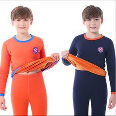 兒童卡通套裝秋冬加絨加厚新款保暖內衣男女童居家服一件代發