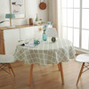 Nordic INS style simple cotton and linen round tablecloth wholesale grid geometric stamp table cloth tablet burst tablecloth