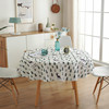 Nordic INS style simple cotton and linen round tablecloth wholesale grid geometric stamp table cloth tablet burst tablecloth