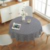 Nordic INS style simple cotton and linen round tablecloth wholesale grid geometric stamp table cloth tablet burst tablecloth