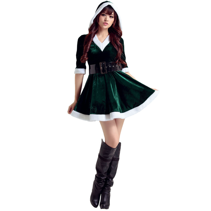 Annual Party Dance Santa Claus Costume Sexy Female Christmas Costume Role-Playing Stage Costume Christmas Costume