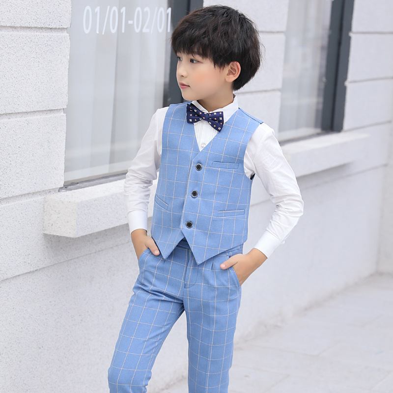 Vestido de niño chaleco niño traje flor niña anfitrión niños chaleco traje rendimiento Big Boy piano traje