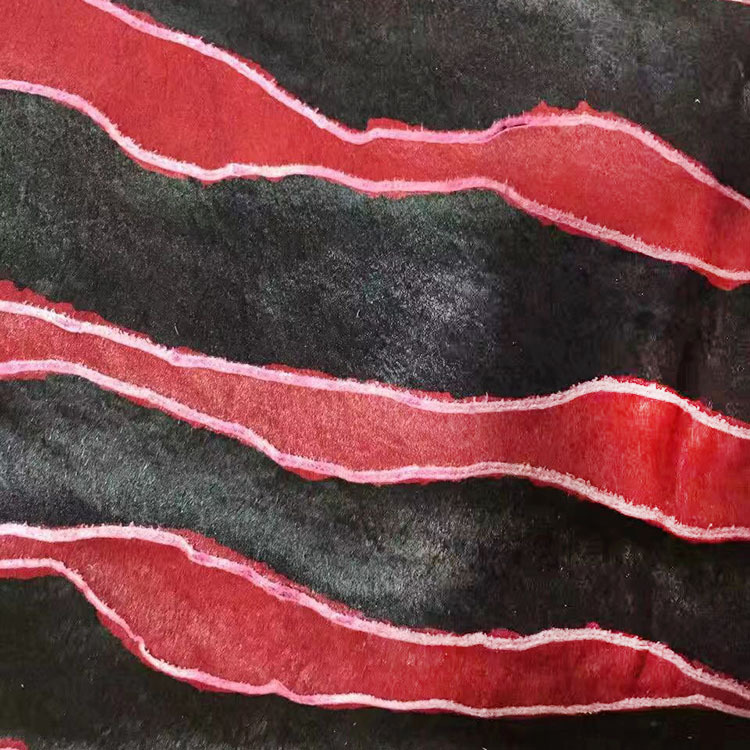 现货头层牛皮底优良牛毛皮革印花豹纹皮毛一体马毛皮革优良真皮毛