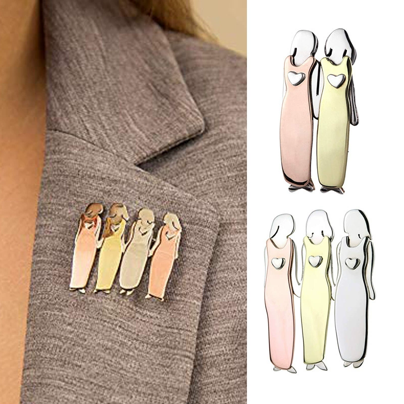 Европейский и американский модный набор брошей-сестёр Best Friends Sister Brooch 3 сестры