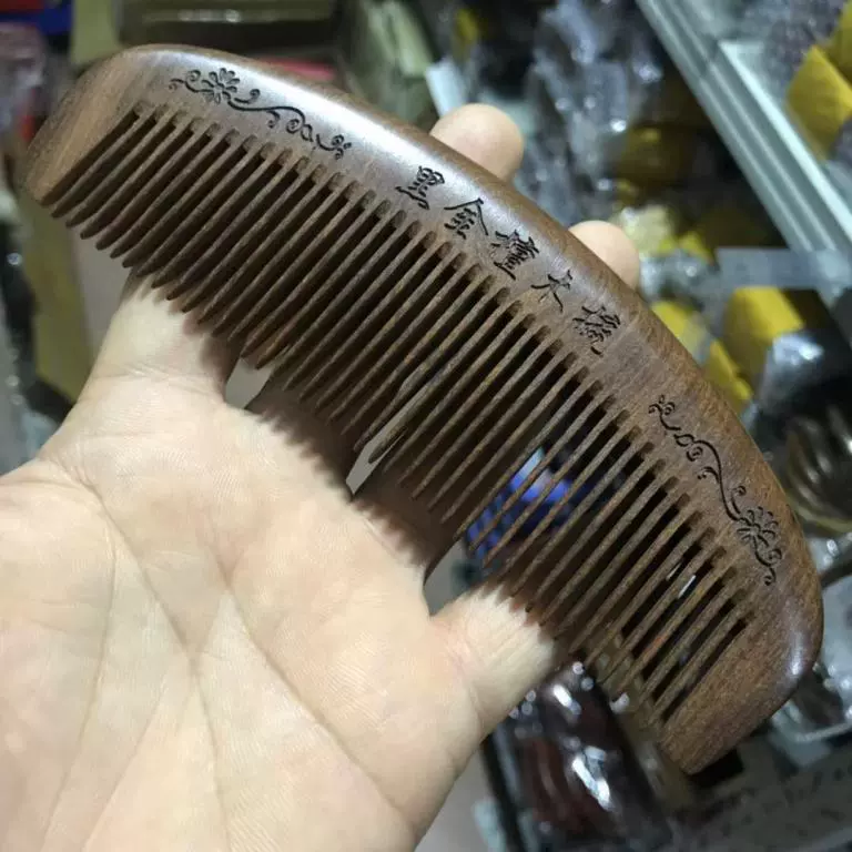Sandalwood comb, black gold sandalwood large thick wood combin manufacturer paper sales wood combed 16 cm black gold sandalwood combed