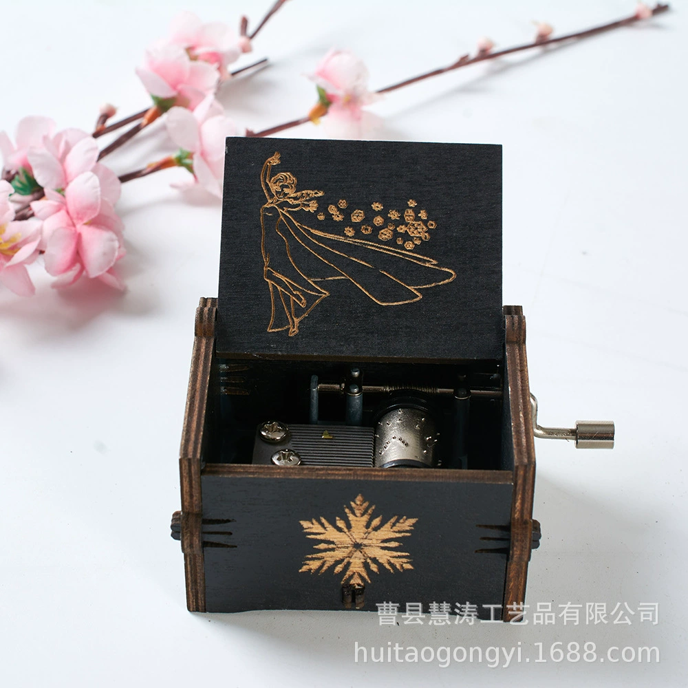 Подарочная Музыкальная шкатулка на Хэллоуин на заказ, черная Музыкальная шкатулка с ручным приводом для родственников и друзей, музыкальная шкатулка DIY
