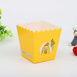 爆米花盒方形纸盒彩盒白卡盒一次性小吃餐饮防油食品盒批发定制