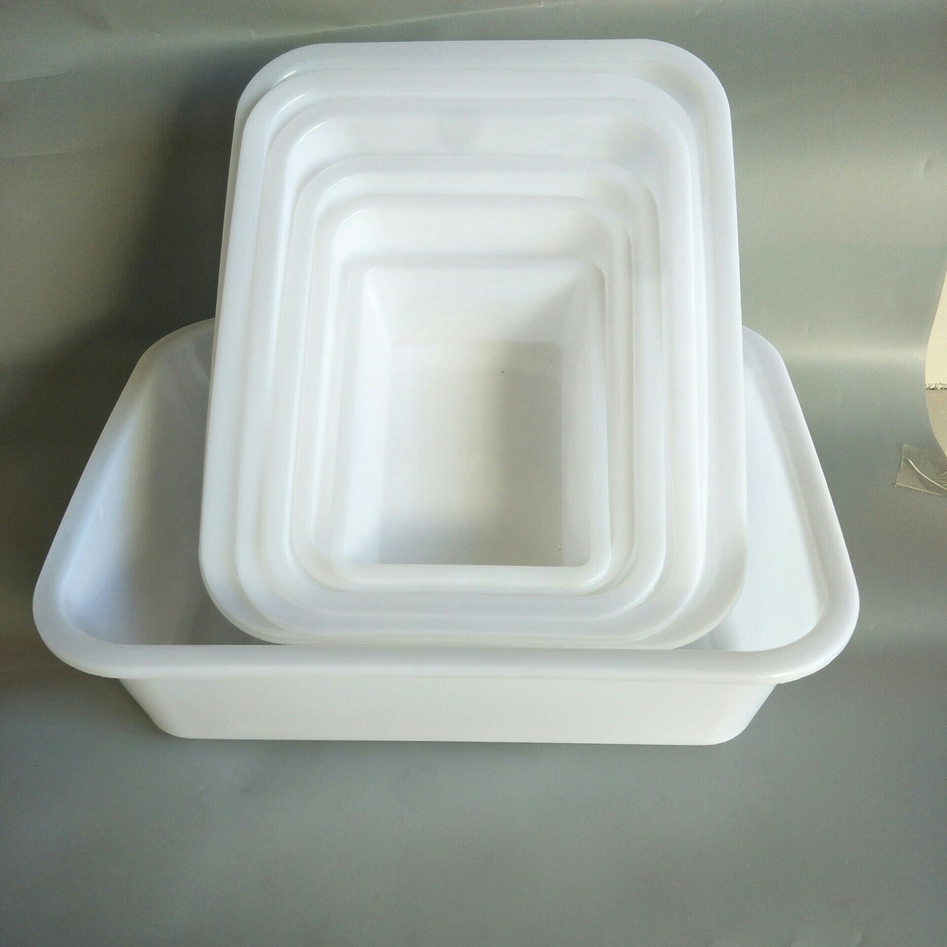 长方形白色塑料盒烧烤麻辣烫装菜盒洗菜盆食品盒冷冻盆收纳盒