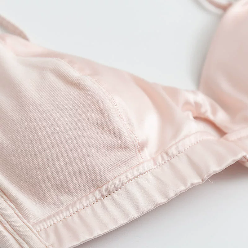 Silk summer wireless bra, thin comfortable underwear