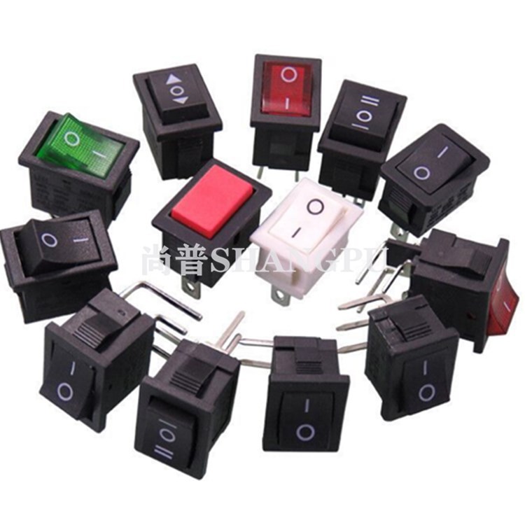 船型开关KCD1  两档三档 两脚三脚四脚带灯 电源开关 12V led灯