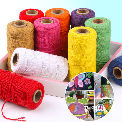 3mm colorful cotton rope, 2mm pink cotton rope, party festival kindergarten handmade DIY cotton thread, decoration rope