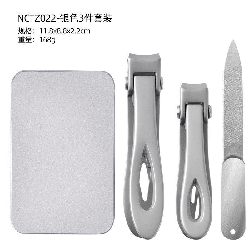 Wholesale die casting big mouth pliers 3 piece set silver toenail nail clippers stainless steel nail clippers nail manicure set