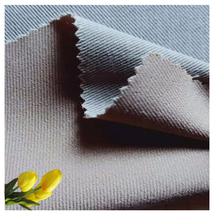 现货供应春秋款时尚套装休闲外套面料双色效果TR斜纹布垂感好