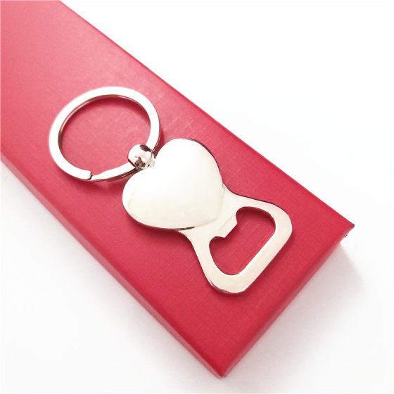 Heart Shape Bottle Opener Keychain Peach Heart Keychain Metal Bottle Opener Advertising Promotion