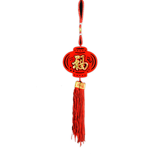 New Year's small pendant felt cloth with gold tassels Chinese knot small lantern with the word 
