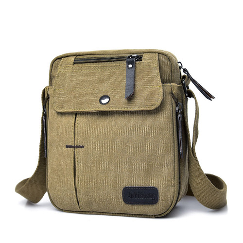 Fashionable men's casual small crossbody bag trendy canvas bag shoulder bag men's bag outdoor multi-compartment travel bag 6662