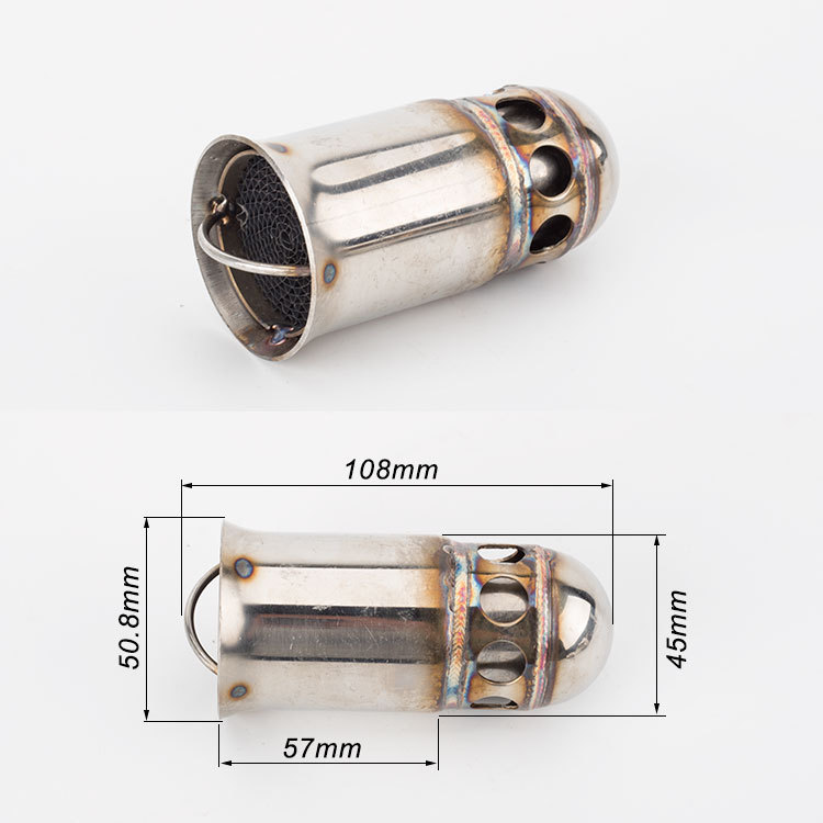 Motorcycle Exhaust Pipe Catalyst 51mm Diameter Honeycomb Silencer Plug Stainless Steel Muffler Db Killer