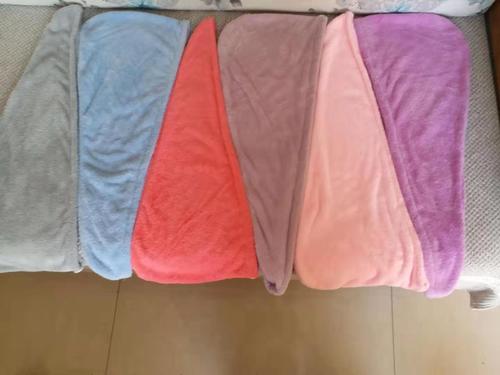 Five Happiness Thick High-density Coral Velour Quick-drying Turban Hat with Water-absorbent Edge Dry Hair Turban Scarf for Autumn and Winter
