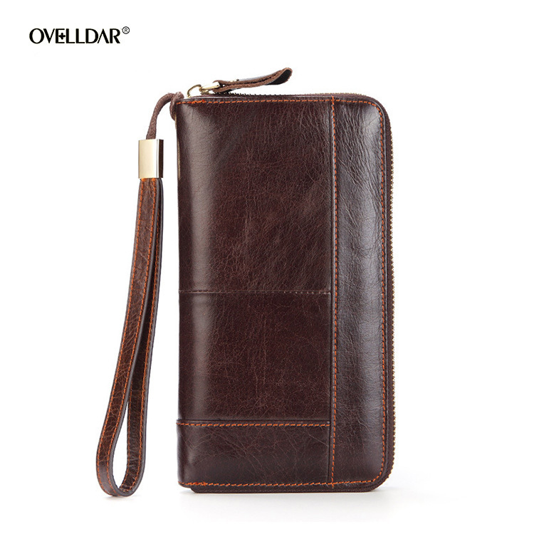 Men's Long Clutch Bag Genuine Leather Wallet First Layer Cowhide Wallet Bag Business Mobile Phone Bag Multi-Functional Clutch Bag Men's Long Clutch Bag Genuine Leather Wallet First Layer Cowhide Wallet Bag Business Mobile Phone Bag Multi-Functional Clutch Bag