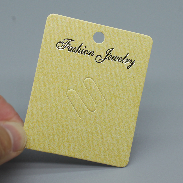 厂家直销 包装饰品胸花卡片 米黄珠光纸卡板 流行通用5.7*7cm