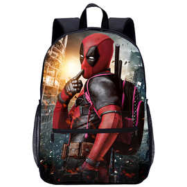 影视周边中小学生Deadpool死待背包 图案LOGO定作大容量学生书包
