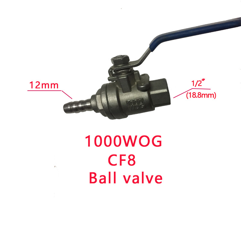 不锈钢宝塔球阀内螺纹连接DN15软管内12天然气开关阀家用商用气源