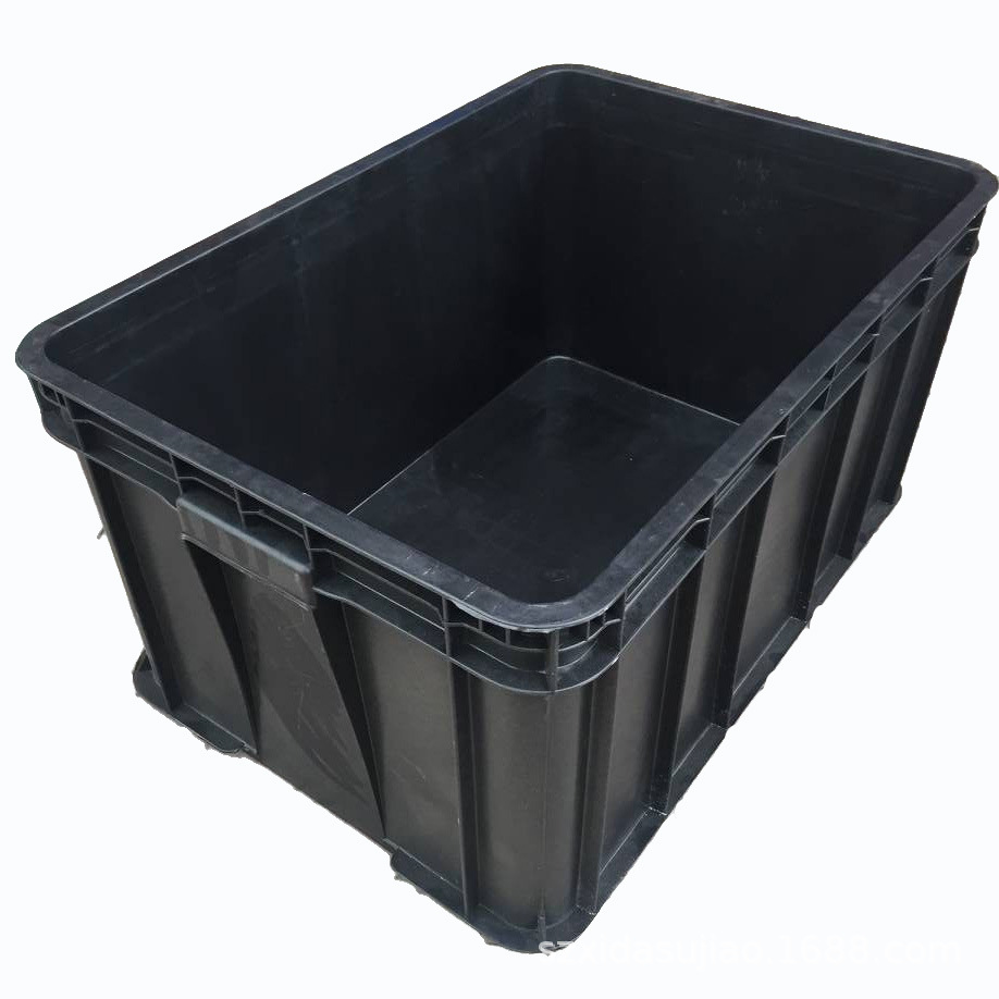 厂家批发 电子厂 ESD黑色塑料箱 中号防静电胶箱电子料周转箱