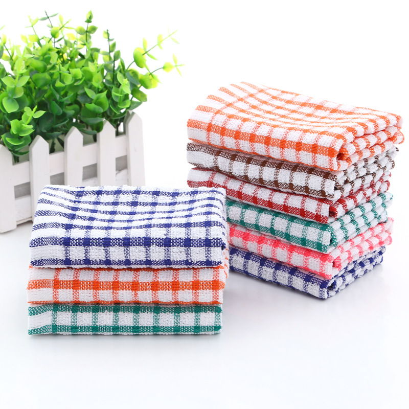Factory Wholesale Kitchen Towel Tea Towel Wholesale Absorbent Cotton Jacquard Plaid Towel
