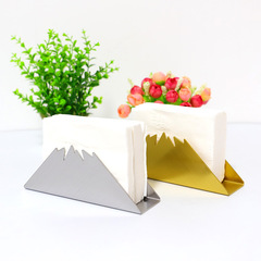 North European stainless steel vertical tissue holder, gold triangular, for cafe and hotel dining tables, metal napkin stand, tissue stand