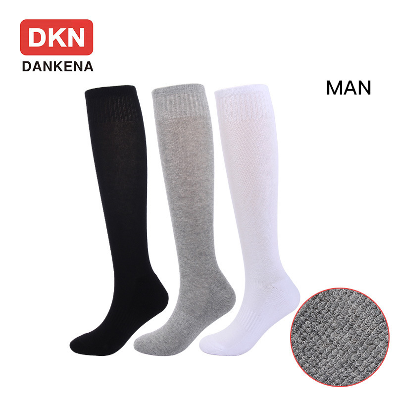 Cross-Border Men's long Terry socks combed cotton thickened calf socks winter warm knee socks high-top brushed men's socks