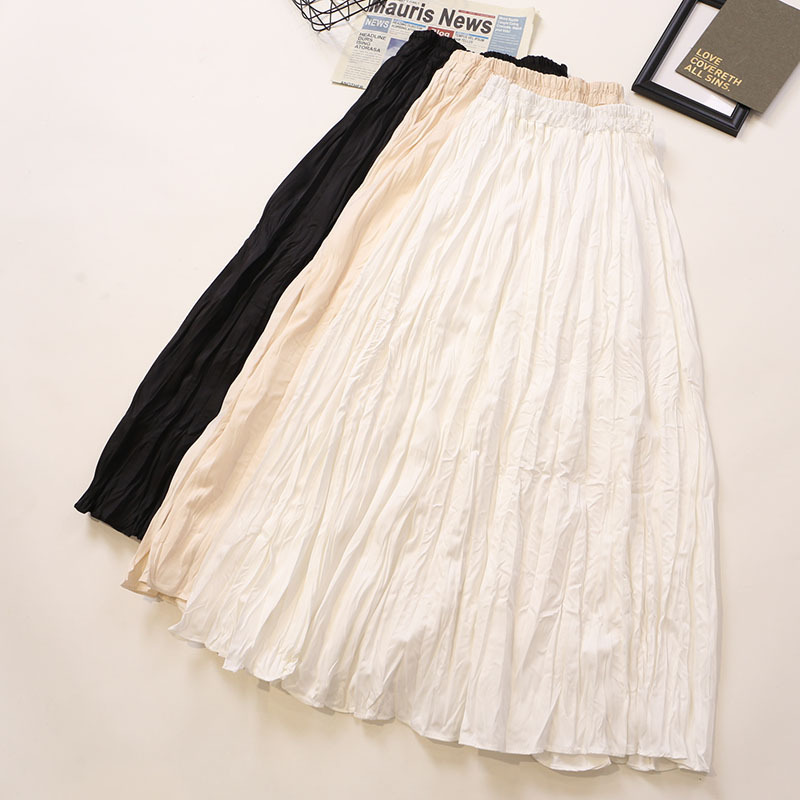 Women's Skirt Autumn and Winter 2021 New Solid Color High Waist A- Line Pleated Skirt Mid-Length All-Match Slimming Pleated Skirt Women's Skirt Autumn and Winter 2021 New Solid Color High Waist A- Line Pleated Skirt Mid-Length All-Match Slimming Pleated Skirt