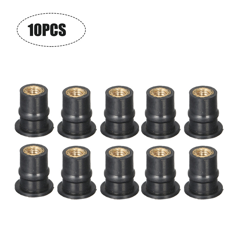 Venta caliente modelo privado M4M5M6 tuerca de pozo de goma 5mm universal motocicleta parabrisas tuerca de latón 0,8