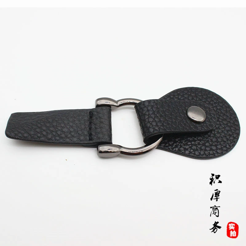 Кожаный прикладом Пальто Пряжка для пальто Большой круглый кожаный пистолет Radian Черный сплав Четыре оснастки Войлок