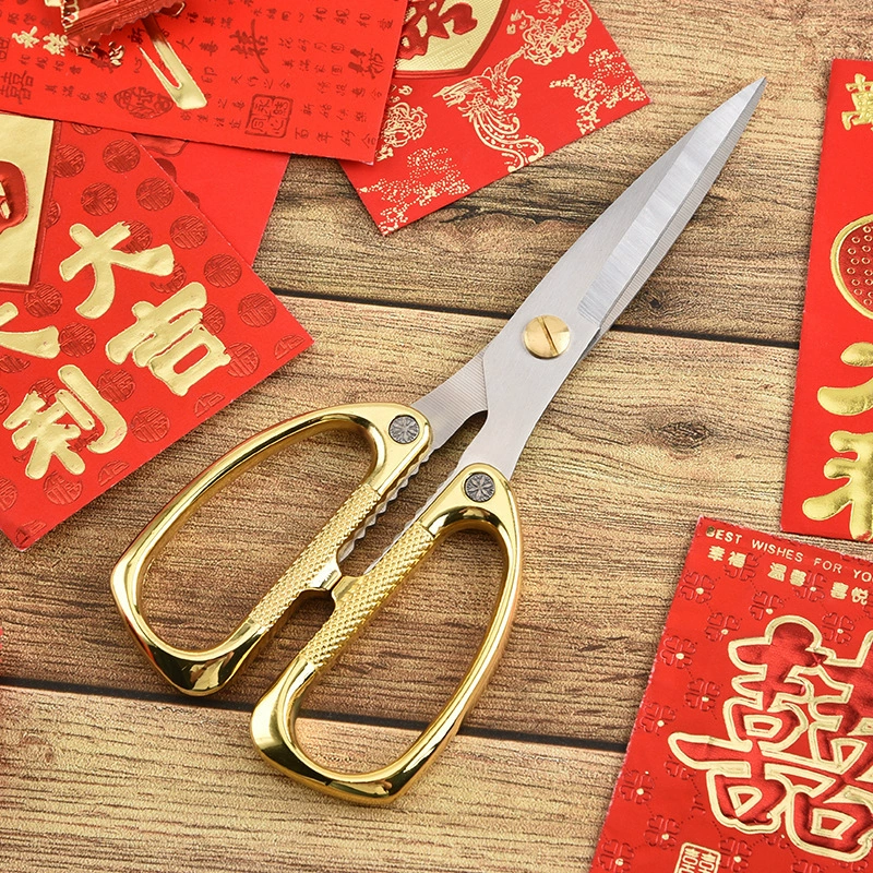 Завод в наличии Позолоченные Свадебные праздничные прочные ножницы ручка из цинкового сплава Все ножницы из нержавеющей стали для резки ленты