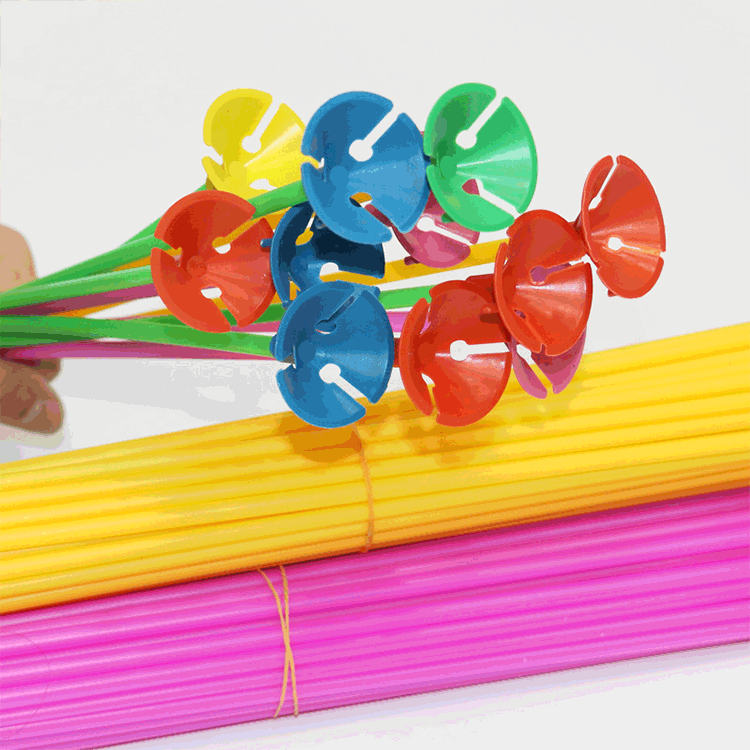 Colorido globo de plástico varilla arrastre fábrica al por mayor varilla más arrastre decoración del partido suministros tapa varilla arrastre globo Accesorios